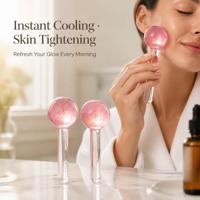 Globes de glace pour le visage, globes rafraîchissants en verre, masseur facial réutilisable, outil de beauté pour les soins de la peau et le spa, logo personnalisé OEM ODM, fourniture d'usine