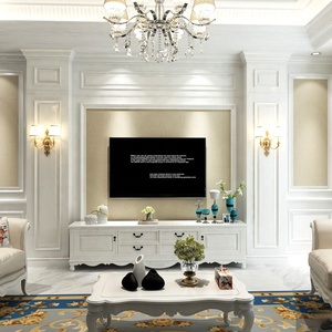 Meubles de salon de style australien de luxe en PVC, vente chaude Keja, armoires <span class=keywords><strong>TV</strong></span> blanches, armoire <span class=keywords><strong>TV</strong></span> en bois moderne - Product Image 3