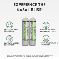 Inhalateur Nasal Naturel de Qualité Supérieure, Non Médicamenteux, Énergie Contre le Stress, Menthol, Huile de Clou de Girofle, Huile d'Eucalyptus & Camphre, 1,5 ml