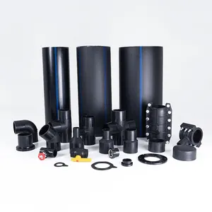 DN50 1200 HDPE Water Supply Pipes Black PE100 SDR 17 Plastic Pipe ISO Standard