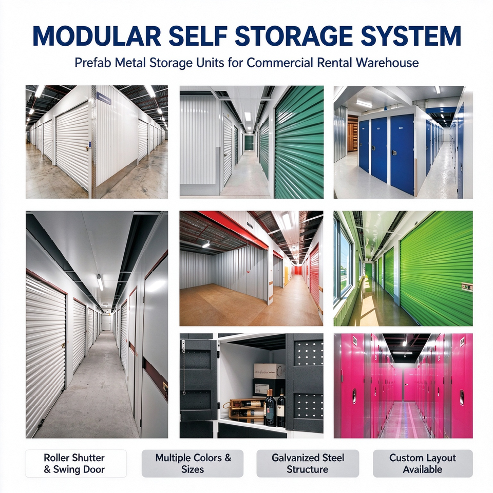 Prefab Modular Metal Self Storage Building Indoor Self Storage System ...
