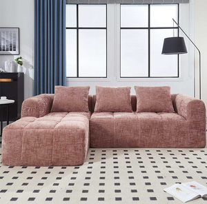 Canapé d'angle populaire en tissu compressé moderne, mousse nuage, livré en boîte, pour salon, modulaire et compressible sous vide - Product Image 3