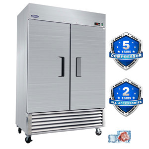Congelador Comercial de 54 Pulgadas, 49 Pies Cúbicos, con 2 Puertas Sólidas, Congeladores Verticales de Acero Inoxidable, Aprobado por ETL, Almacenamiento Vertical - Product Image 1
