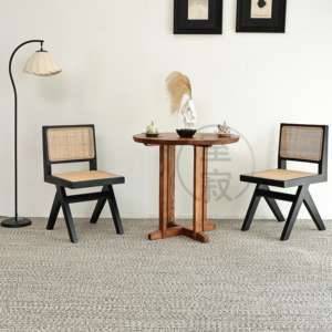 โต๊ะอาหารไม้เนื้อแข็งทรงกลมขนาดเล็ก ซีรีส์ นากาจิมะ จอร์จ สไตล์ วาบิ ซาบิ สำหรับบ้าน คาเฟ่ ห้องอาหาร โต๊ะวินเทจ - Product Image 2