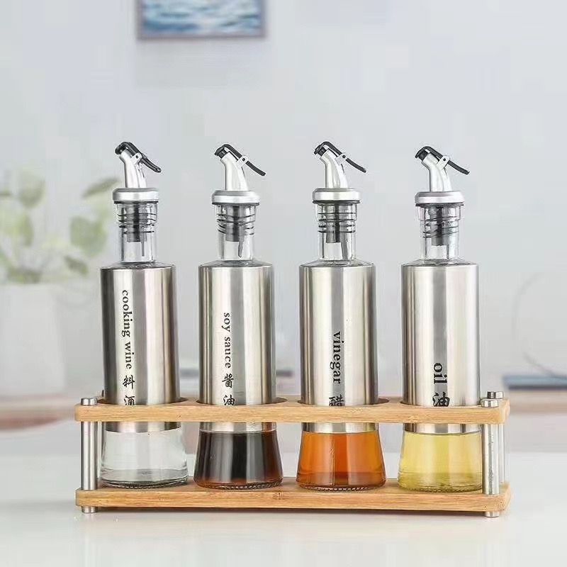 150 ml 300 ml 500 ml Leak-proof Glass Oiler Transparent Glass Bottles For Olive Oil With Stopper