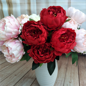 Ramo de peonías <span class=keywords><strong>para</strong></span> decoración del hogar, <span class=keywords><strong>flores</strong></span> <span class=keywords><strong>artificiales</strong></span> de plástico <span class=keywords><strong>para</strong></span> plantas <span class=keywords><strong>artificiales</strong></span> de <span class=keywords><strong>cementerio</strong></span>, venta al por mayor - Product Image 2