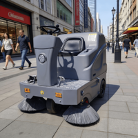 Nouvelle balayeuse autoportée électrique industrielle compacte, brosse de nettoyage de sol, autolaveuse autopropulsée, machine de nettoyage routier 1500 mm