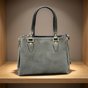 Pochette noire en cuir de buffle véritable, légère, avec fermeture éclair, grande capacité, imperméable, élégante, de luxe, personnalisable OEM, pour le quotidien - Product Image 1