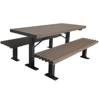 Mobilier d'extérieur Table de pique-nique de camping commerciale en bois et métal Ensemble table et banc durables pour le restaurant à l'extérieur du parc