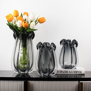 Modern Light Luxury Glass Flower Hydroponic Glass <b>Vase</b> Light Luxury Creative High-grade Flower Modeling Heavy Glass <b>Vase</b> - Product Image 5