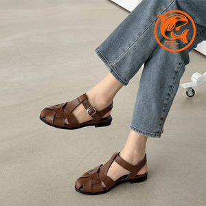 Sandali estivi in pelle Multi-cinturino Casual Casual comodi eco-friendly - Product Image 1