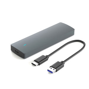 High-Speed NVMe M2 Solid State <strong>Hard</strong> <strong>Disk</strong> Case Grey Aluminum Mobile <strong>External</strong> Storage with Reader &amp; <strong>Bag</strong> New - Product Image 1