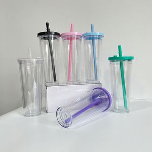 Double Walled 24Oz Plastic Cups Pre Drilled Snow Globe Leak Proof Smoothie Cup for <b>Bubble</b> Tea, <b>Boba</b> Pearls - Product Image 2