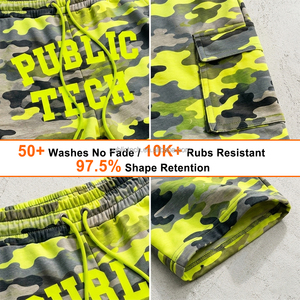Pantalones Cortos Deportivos de Verano Personalizados, 100% Algodón, Estampado Completo, Estilo Camuflaje, para Hombre, con Bolsillos Tipo Cargo y Cordones - Product Image 2
