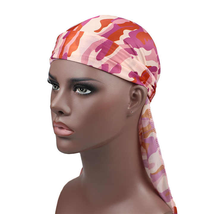 Durag — emballage de tête pour camouflage, imprimé de décoration, protection de l'environnement, doux, à la mode, personnalisé