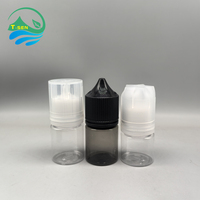 Botol Plastik PET Transparan Hitam Kustom untuk Cairan Esensial, Minyak, Jus 15ml V3 Botol Pipet Tekan dengan Tutup Berbentuk Bintang Pipih