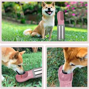 Bouteille d'eau pour chien en acier inoxydable massif et ABS, anti-fuite, distributeur pour chiot, idéale pour les promenades en extérieur, la randonnée et les activités des animaux de compagnie - Product Image 2