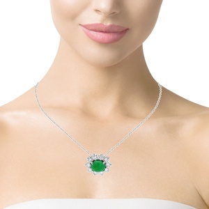 Qinglong Jewelry Fashion Jewelry Necklaces Women Gift Gemstone Heart <b>Pendant</b> Jewelry Custom Fancy Shape Diamond Necklace - Product Image 2
