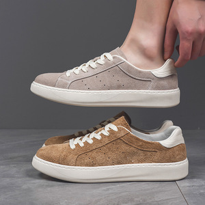 Spring 2026 New Arrival Men's Korean Style Low Top Lace Up <b>Sneakers</b> Solid Color Casual Skate Shoes Comfortable and Versatile - Product Image 5