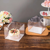 Boîte à desserts en plastique transparente de qualité supérieure avec poignée de transport facile Portable pour les fêtes de cadeaux