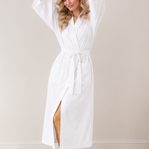 Accappatoio di Lusso a Maniche Lunghe per Donna, Personalizzabile, 100% <span class=keywords><strong>Cotone</strong></span>, Vestaglia con Cintura Stile Kimono, Abbigliamento <span class=keywords><strong>da</strong></span> <span class=keywords><strong>Notte</strong></span> - Product Image 2