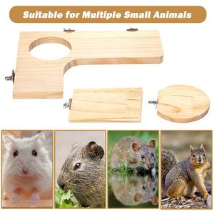 Plataforma de jaula para hámster, accesorios de madera, Chinchilla en forma de L, plataforma de juego con agujero redondo, juguetes de Pedal de madera no tóxicos - Product Image 4