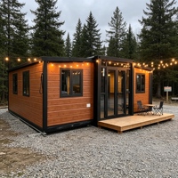 Maison conteneur extensible intégrée de 20 pieds pour retraite de vacances en forêt