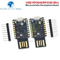 RP2040-USB RP2350-USB Papan Pengembangan Mini 4MB/16MB Flash Dual-Core RP2350A RP2040 520KB SRAM untuk Raspberry Pi PICO2