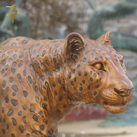 Décoration extérieure de grande taille pour animaux sauvages, sculpture de lion de montagne en bronze cougar léopard