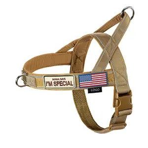 Nenhum Pull Tactical Dog Harness com Soft Handle Acolchoado, Reflexivo Escape Proof e Fácil Ajustar Dog Harness Fácil para Training Walk