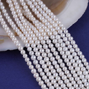 Perlas naturales de agua dulce de forma redonda Akoya de 4-5mm para la fabricación de joyas - Product Image 4