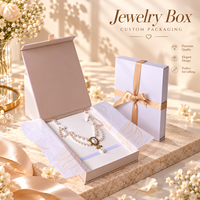 Elegante Scatola Regalo per Collana di Perle Stile Libro con Fiocco, Personalizzabile, Confezione in Carta per Collana di Perle