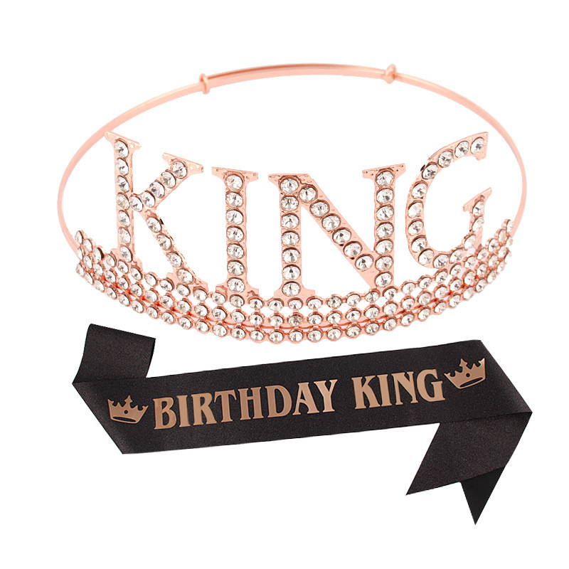 Rose white diamond-black-rose gold set