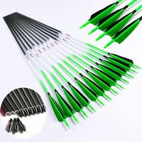 Gros Tir Pur Carbone Flèche Tir À L'arc De Chasse Flèches De Carbone Avec Plume Réelle