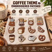 Écussons brodés personnalisés pour les cafés, les boulangeries, les restaurants, les vêtements, les chapeaux, les sacs, les cadeaux promotionnels, fabricant d'écussons avec logo personnalisé