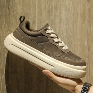 Chaussures de ville rétro décontractées pour hommes avec semelle épaisse rehaussante, style urbain tendance et sportif - Product Image 2