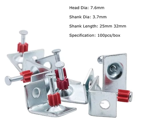 Clou de fixation pour plafond en acier électrogalvanisé avec rainure rouge pour clips de plafond et construction - Product Image 5