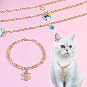 <span class=keywords><strong>Collar</strong></span> de Metal de Lujo para Perro Bulldog Francés, <span class=keywords><strong>Collar</strong></span> Ajustable Ecológico para Gato con Gema de Diamante - Product Image 2