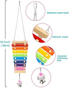 Poulailler Cage pour animaux de compagnie accessoires jouets oiseaux jouets miroir interactif filet de légumes sac échelle en pierre à mâcher en forme de <span class=keywords><strong>Piano</strong></span> - Product Image 4