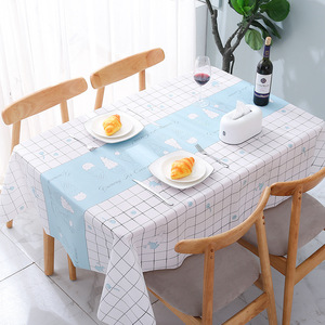 Nordic Style Deer Print <b>Tablecloth</b> <b>Rectangle</b> Waterproof Heat Resistant Oil Proof PEVA Decorative Table Cover for Home Dining - Product Image 2