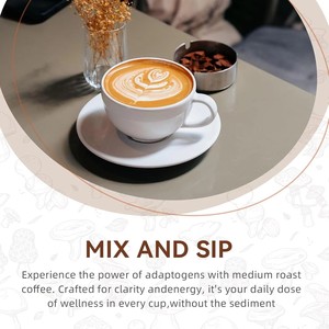 Café aux champignons biologiques à marque privée OEM/ODM avec Ashwagandha et Crinière de lion, complément énergétique pour améliorer l'immunité - Product Image 6