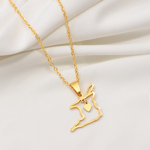 Collana con Ciondolo a Forma di Cuore con Mappa di Trinidad e Tobago, Gioiello Etnico Trendy in Acciaio Inossidabile per Donne - Accessorio di Moda # 365921 - Product Image 1