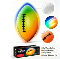 Ballon de football américain lumineux à LED, ballon de rugby en PVC qui brille dans le noir, jouet de sport pour enfants, camping en plein air, plage, fête