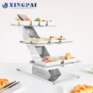 XINGPAI Factory Hot Sale Stainless Steel Buffet <strong>Food</strong> Display <strong>Stand</strong> Hotel <strong>Food</strong> Risers Buffet - Product Image 5