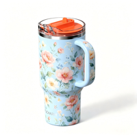 Gobelet isotherme moderne en acier inoxydable 30/40 oz avec couvercle à double mode de consommation, portable et écologique pour le camping
