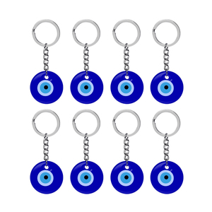 Manufacturer Turkiye Evil Eye Amulet Metal Key Chain Ring Protective Talisman Keyring Turkish Turkey Blue Eye Pendant Keychain