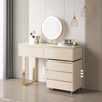 Table de toilette multifonctionnelle moderne à la mode avec miroir et chaise, table intelligente, vente chaude