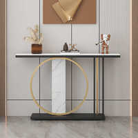 Table console murale de luxe moderne de style italien avec meuble en marbre et présentoir pour panneau d'entrée
