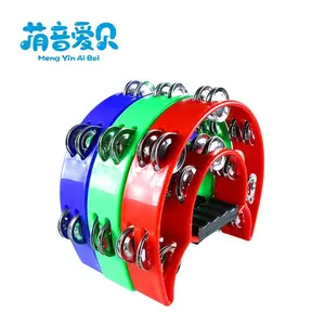 Wholesale Percussion Instruments Half Moon Double Ring Plastic tambourines for sale
