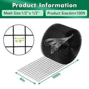Barrière anti-oiseaux pour panneau solaire de 6 pouces, en PVC noir enduit, galvanisé à chaud, protection contre les nuisibles, bloqueur d'oiseaux, maille pour panneau solaire - Product Image 4